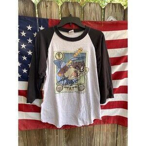Vintage 90s Looney Tunes Taz baseball tee Raglan Sleeves XL Runs Smaller